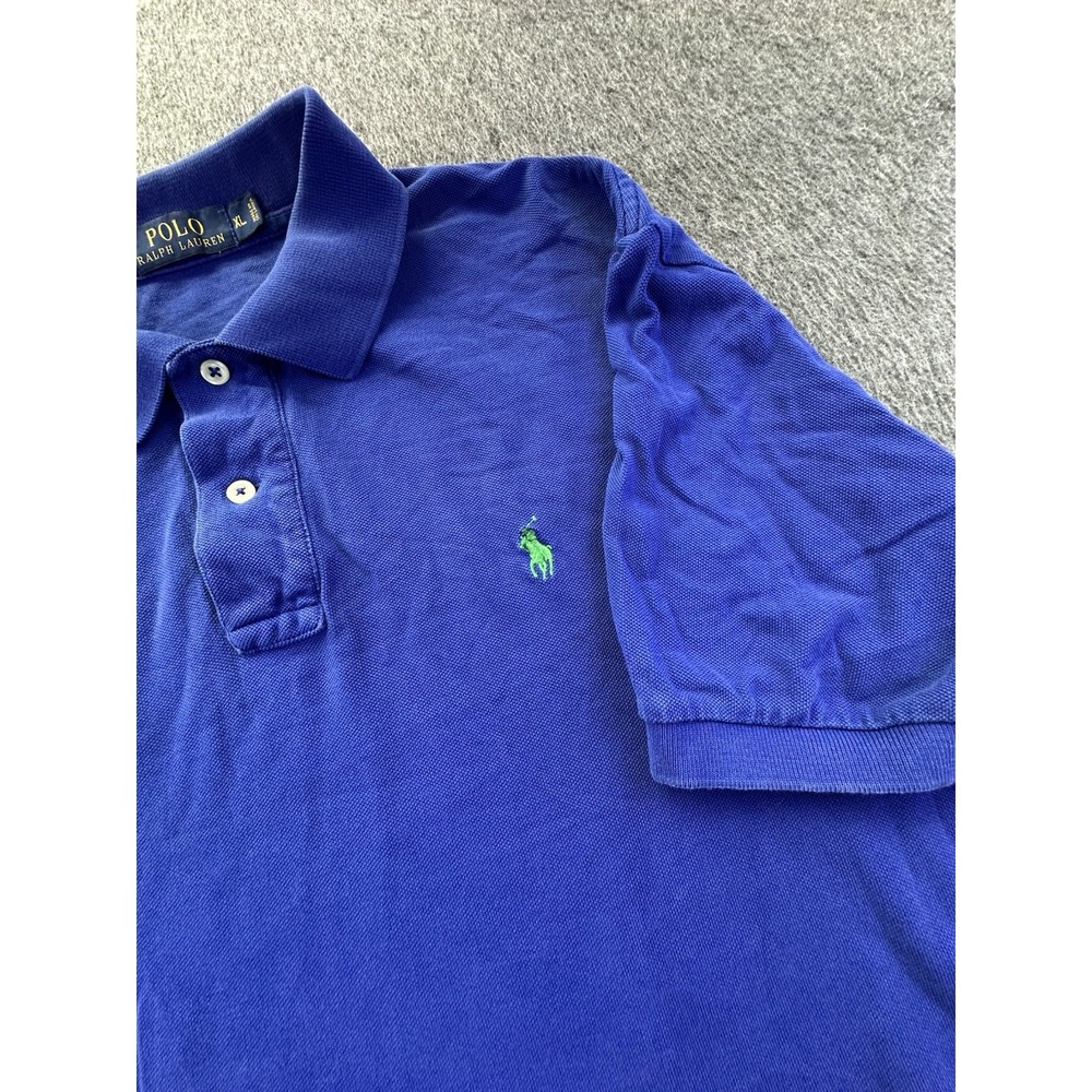 Polo Ralph Lauren Shirt Men XLarge Blue Polo Collared Pullover Cotton Logo Pique